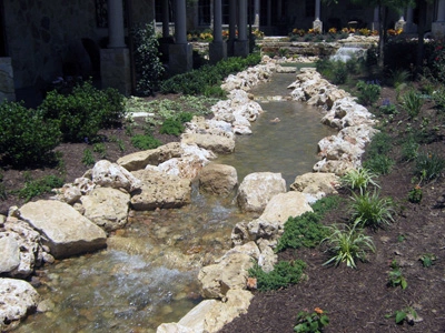 Modern backyard landscape feature design