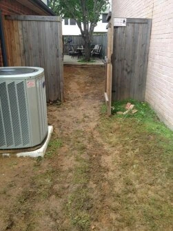 Workers repairing drainage system